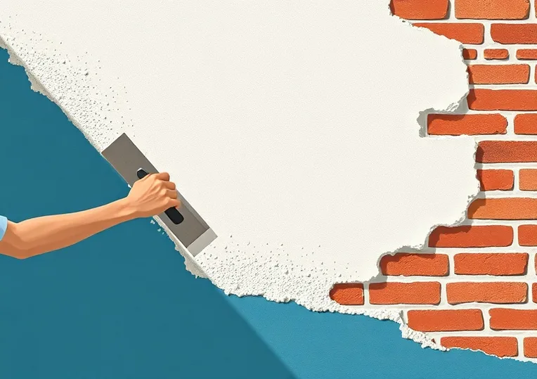 Application d'un enduit décoratif à la lisseuse sur un mur